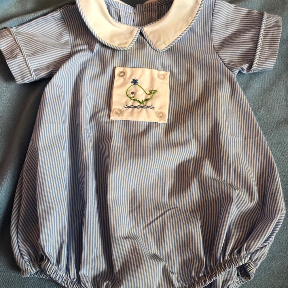Remember Nguyen Whale 🐳 Outfit Boy 3 Months Blue